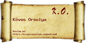 Köves Orsolya névjegykártya